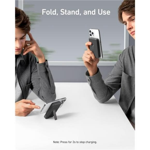 MagSafe Wireless Power Bank 10000mAh Charger with Stand for iPhone USB C - Picture 4 of 7